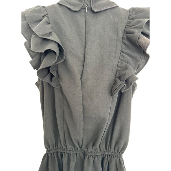 Jeff Black sleeveless ruffle front with buttons and back hidden zipper details s - Picture 5 of 7